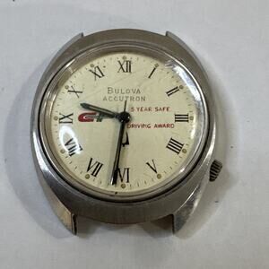 Vintage Bulova Consolidated Freightways CF Truck Silver Tone Wristwatch No Band